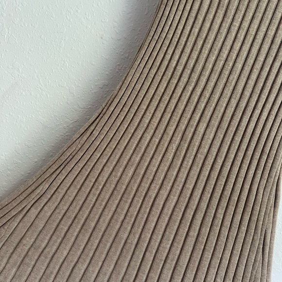 Cream Ribbed Sweater Dress - Picture 3 of 7